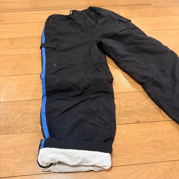 Vintage No Boundaries Nylon Cargo Track Pants Black Blue Girls 14-16 - Picture 6 of 7